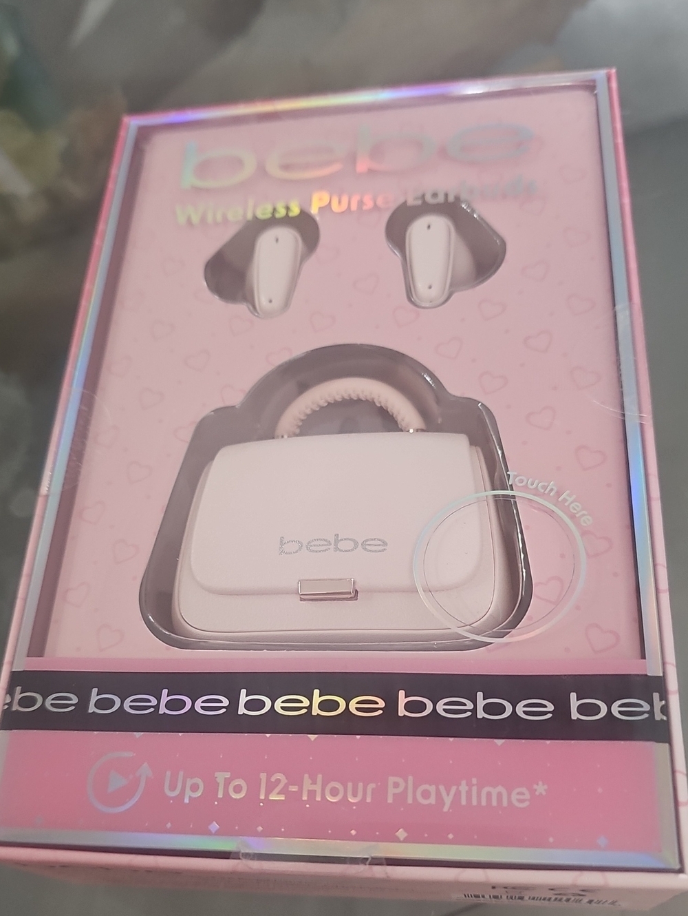 bebe Pink Purse-Shaped Wireless Earbuds with Charging Case